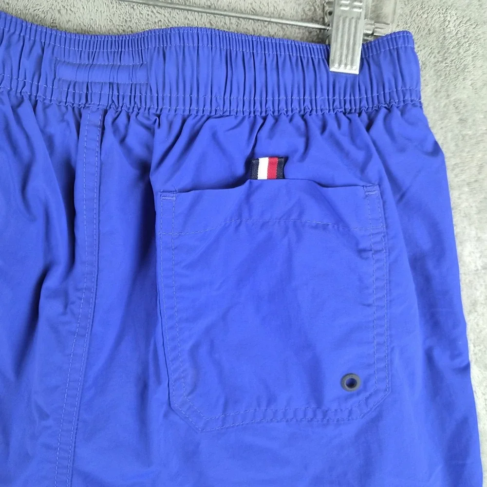 Tommy Hilfiger Swim Trunks Mens Medium Blue Drawstring‎ Mesh Lined Beach NWOT